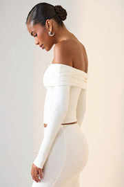 Oh Polly Tops Kesia 11652 top blanc modal épaules nues
