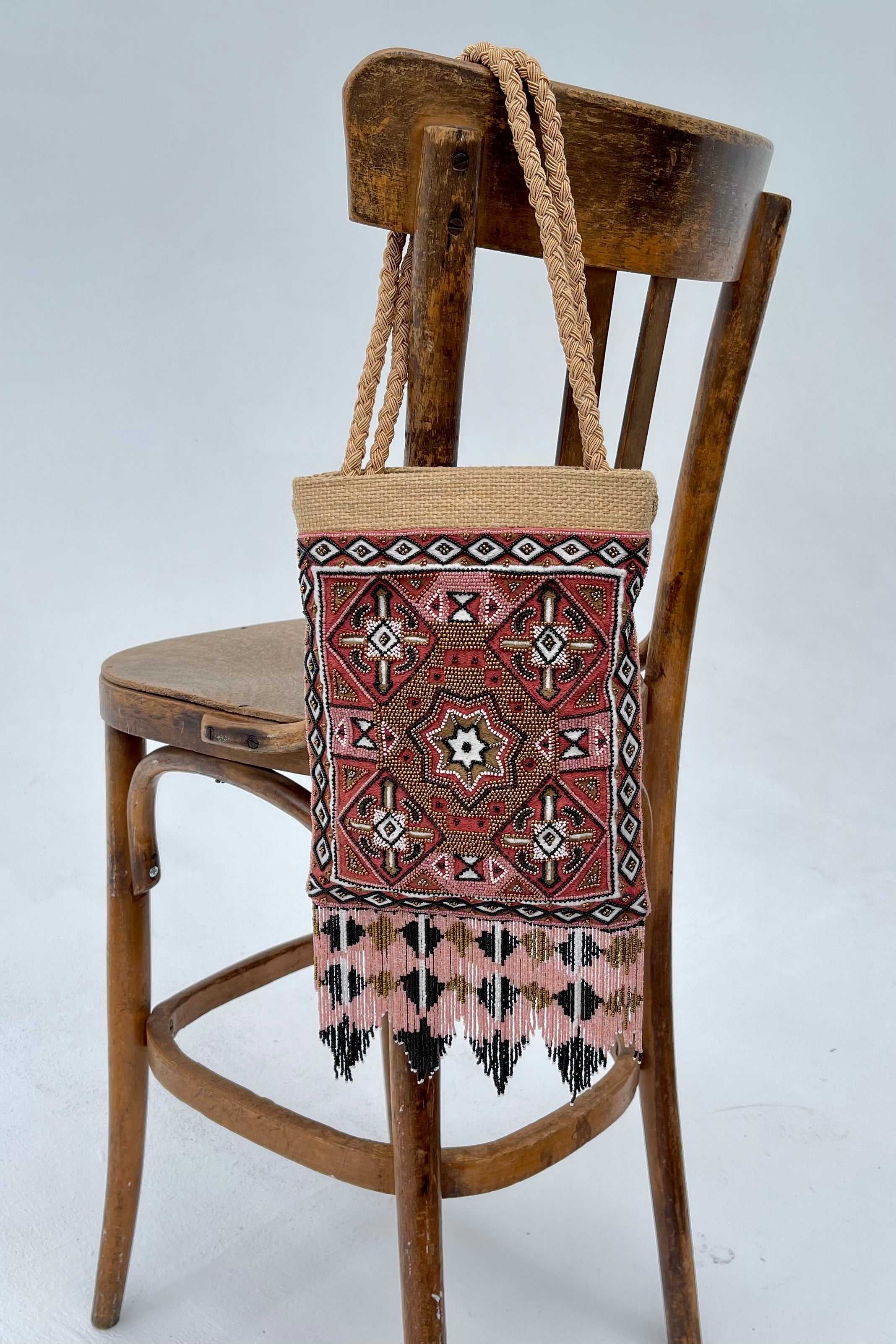 CHICOSOLEIL HIPPIE sac raffia brodé main