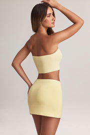 Oh Polly 14624 mini jupe trapèze jaune modal stretch
