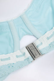 Oh Polly Swim haut bikini Ravello bleu clair broderie armatures