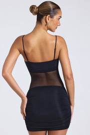 Oh Polly Eislyn mini robe noire ruchée mesh
