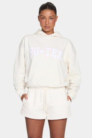 Oh Polly Oversized Applique Hoodie sweat femme rose pois BT11301