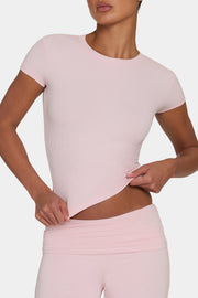 Oh Polly ButterCloud T-shirt rose poudré stretch