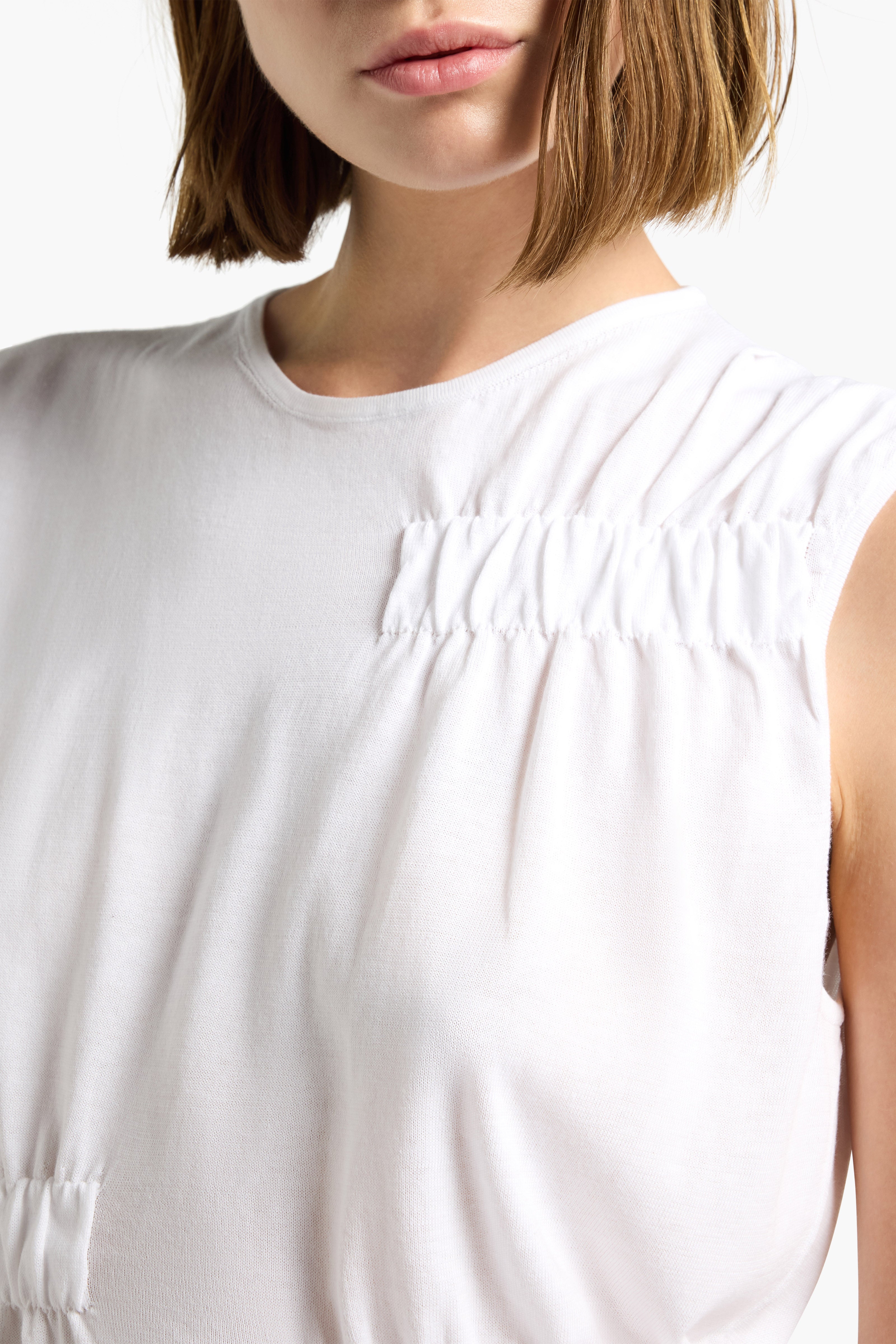 Liviana Conti Indra top coton blanc col rond