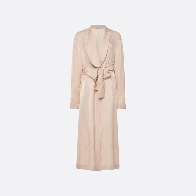 Alessandra Rich robe soie blush jacquard ceinture