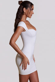 Oh Polly Dresses Meli robe mini blanche bodycon modal