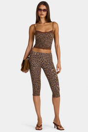 Oh Polly Trousers Legging Capri Léopard Modal Taille Basse