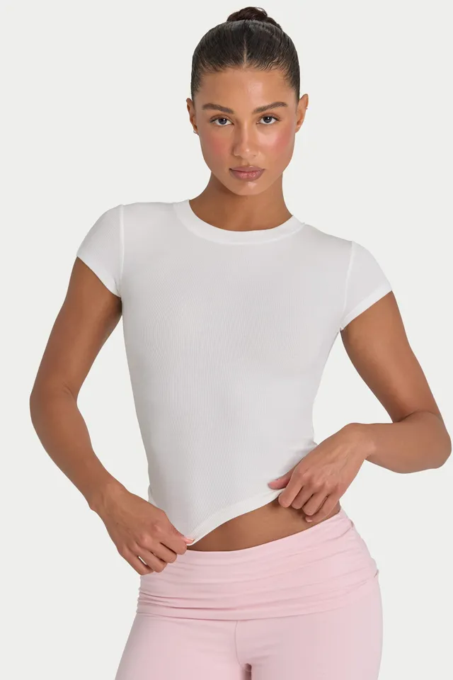 Oh Polly ButterCloud T-Shirt t-shirt Coconut coupe moulante