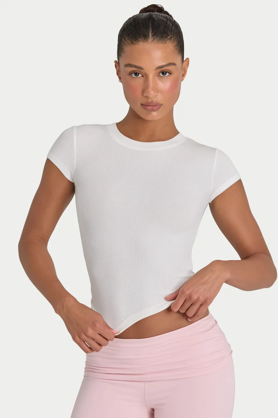 Oh Polly ButterCloud T-Shirt t-shirt Coconut coupe moulante