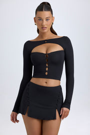 Oh Polly Dalla mini jupe noire taille basse modal