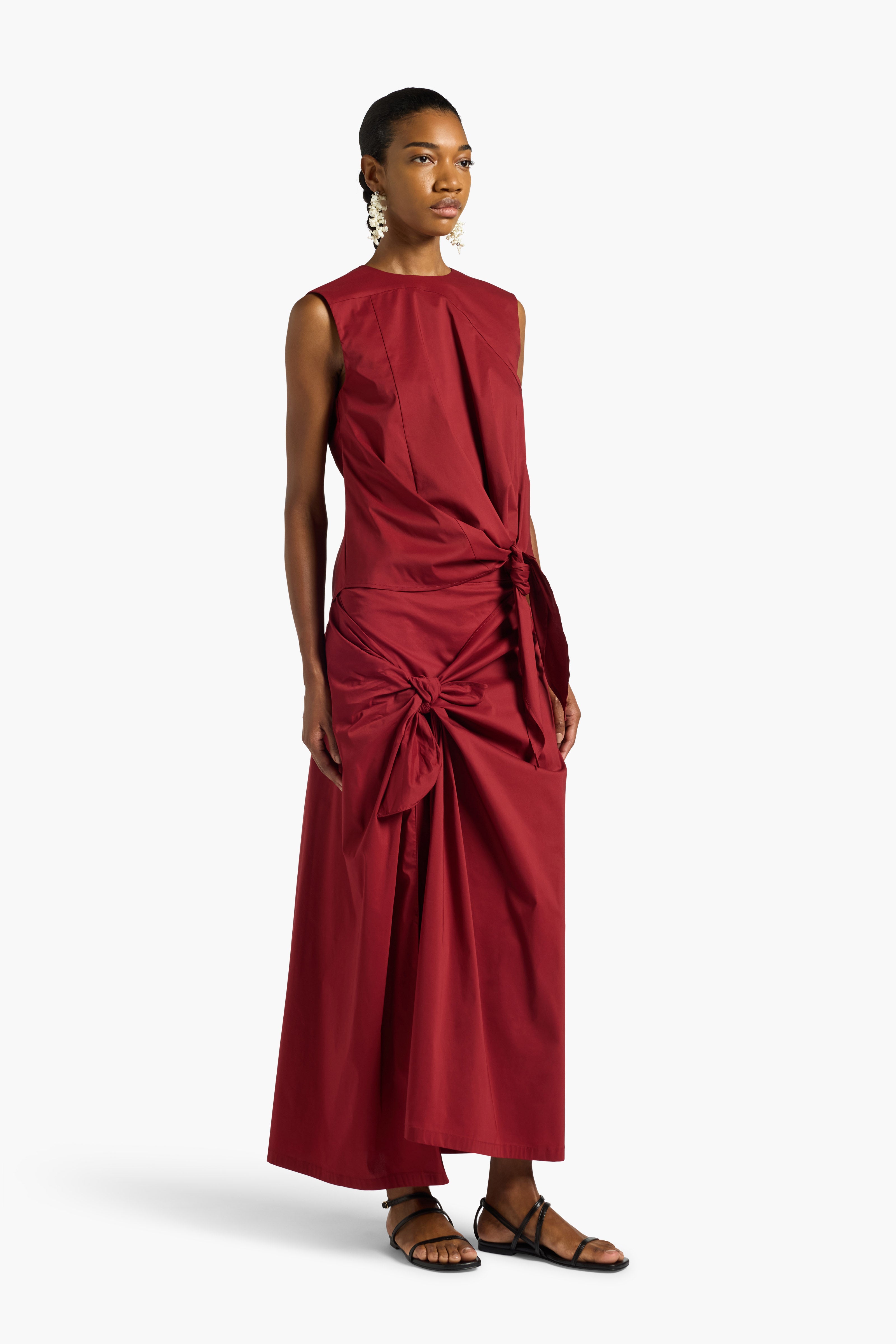 Liviana Conti Lindsey L6SK60 jupe longue terracotta drapée