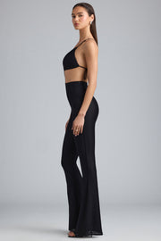 Oh Polly Jumpsuits 8183 combinaison évasée noire Black métal
