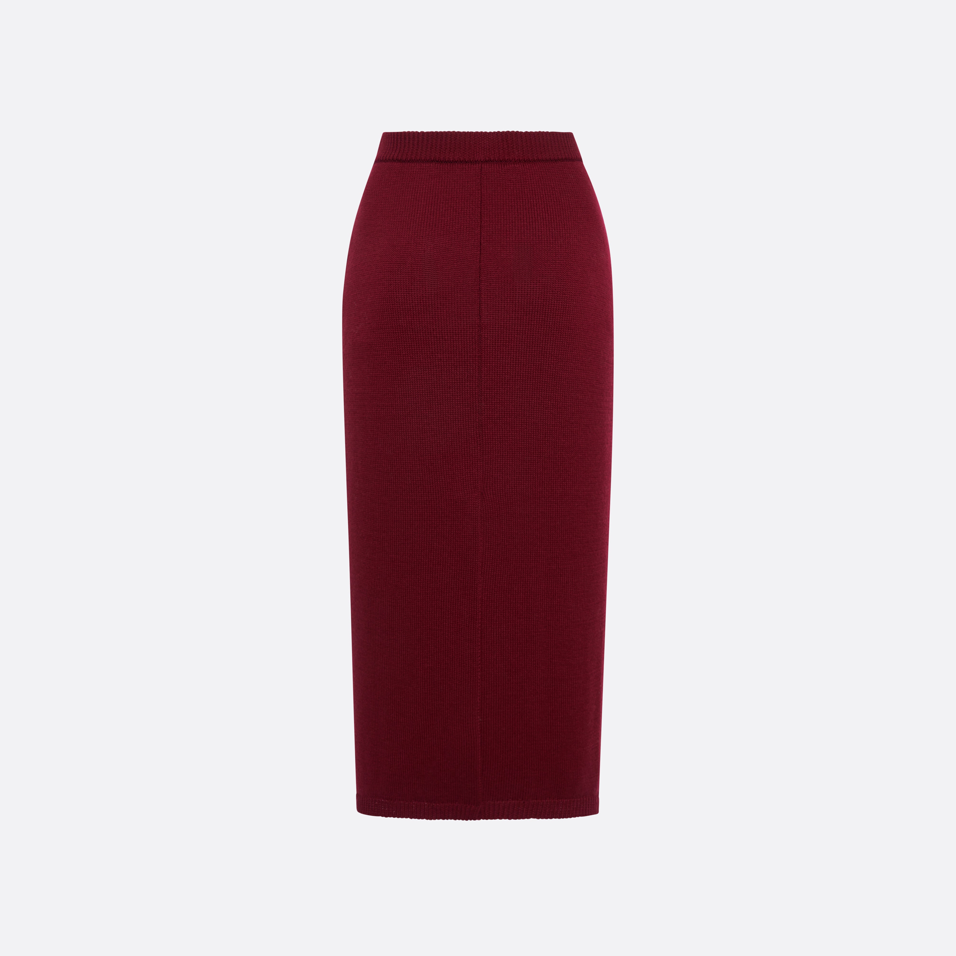 Alessandra Rich Merino Wool Lace-Knit Midi Skirt jupe bordeaux 36
