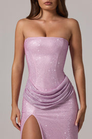 Oh Polly Embellished La Rochette robe maxi lavande strass