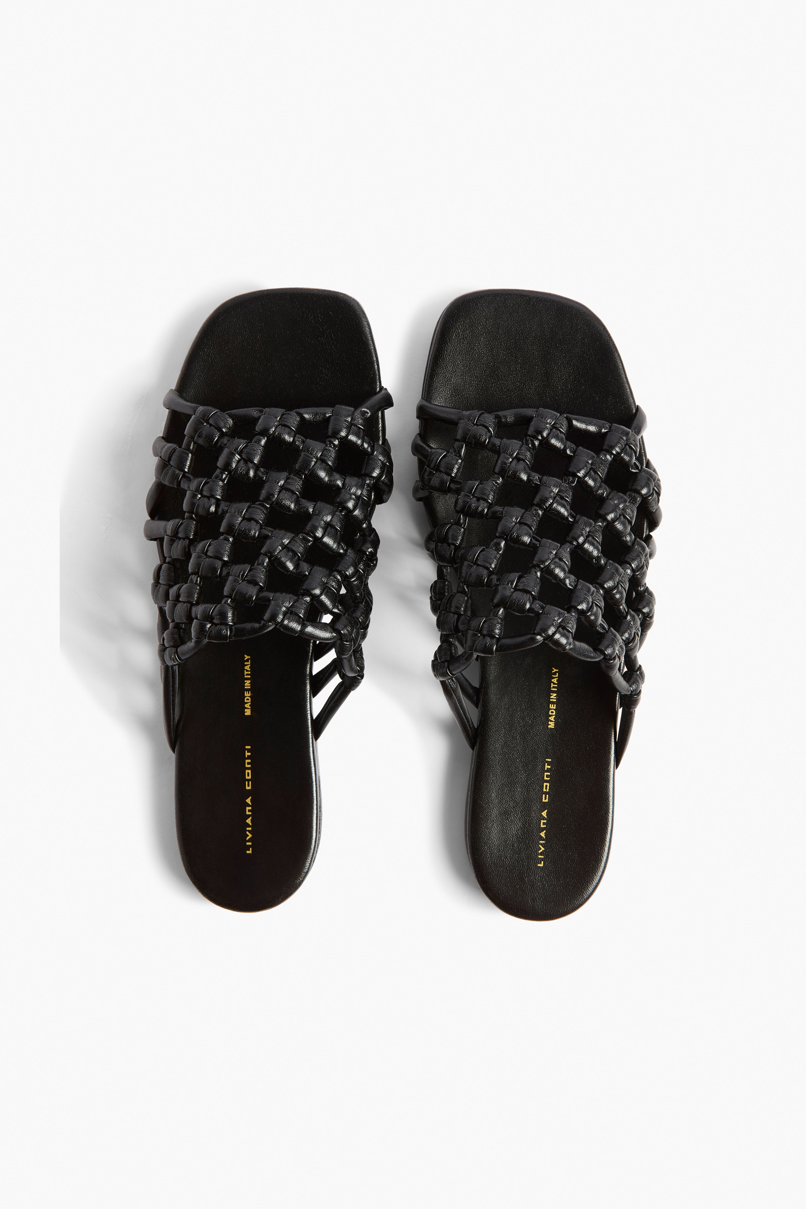 Liviana Conti Calzature Olivia mules noires plates vegan 36-41