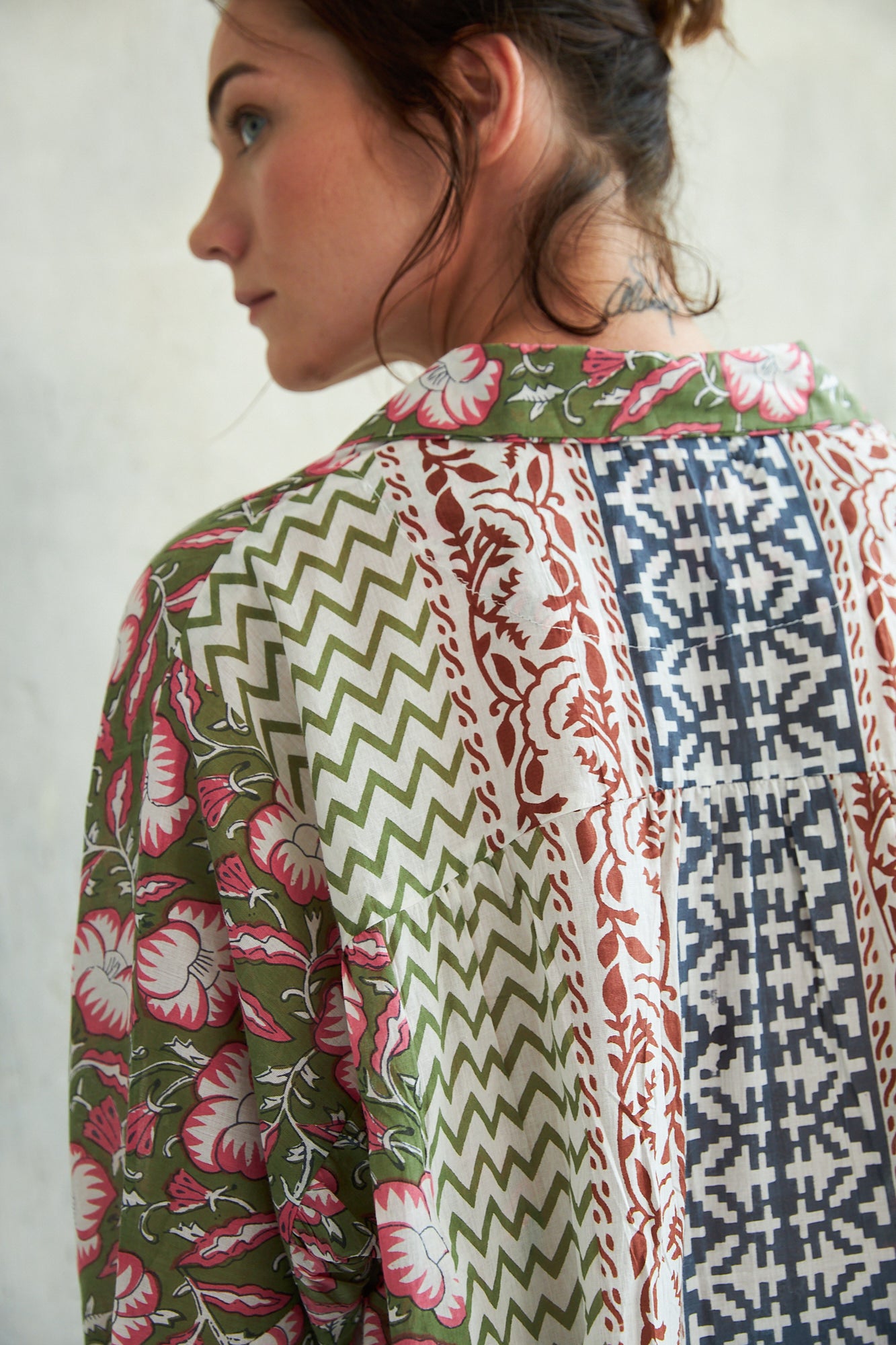 Chicosoleil Shany chemise verte batik coton