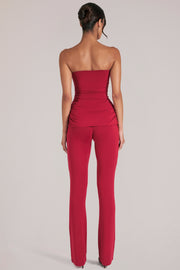 Oh Polly Trousers Pantalon Cherry Red taille mi-haute