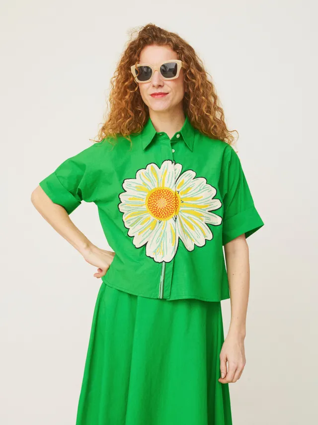Mii Alba Marguerite chemise femme brodée coton
