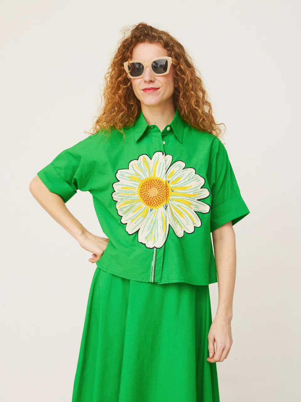 Mii Alba Marguerite chemise femme brodée coton