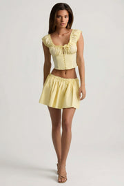 Oh Polly Faela Top Corset Jaune Citron Coton