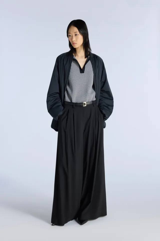 Liviana Conti Sasha polo pied-de-poule noir viscose