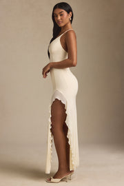 Oh Polly Coraline robe maxi ivoire fentes volants
