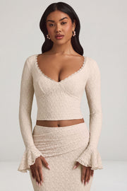 Oh Polly Tops Dagny top dentelle ivoire volants