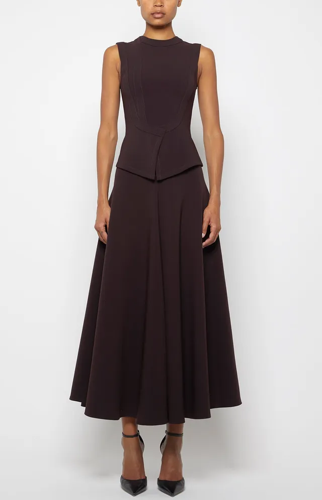 Prabal Gurung Tailored Angarkha Waistcoat gilet mahogany taille 4