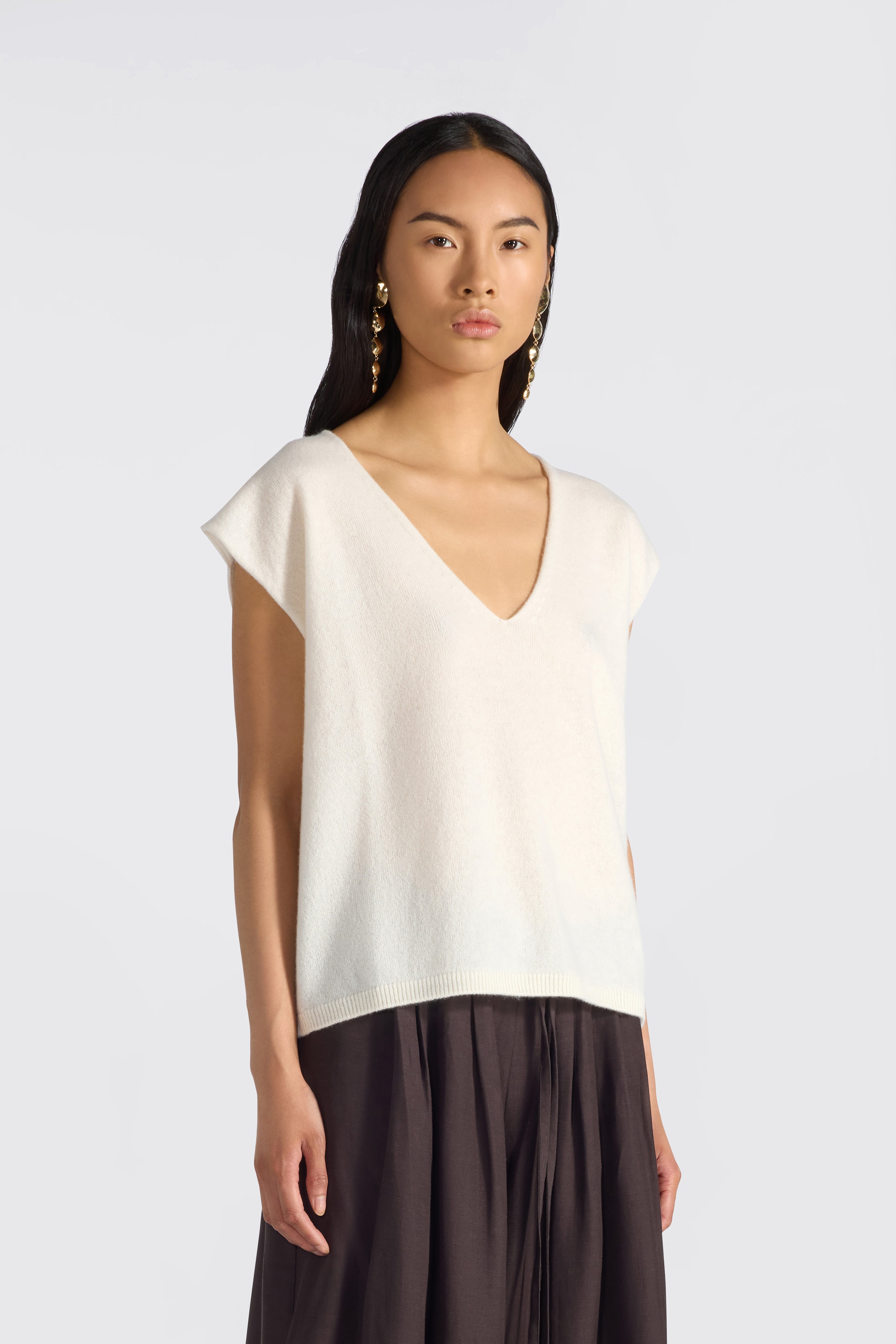 Liviana Conti Gilet Aisha cachemire pomice