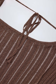 Oh Polly Amanita Robe Mini Bronze Chauve-Souris Maille