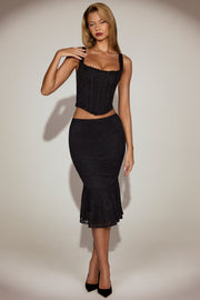 Oh Polly Fjolla jupe midi dentelle noire sirène