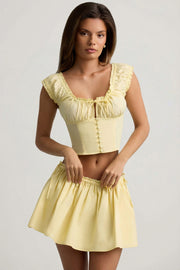 Oh Polly Faela Top Corset Jaune Citron Coton