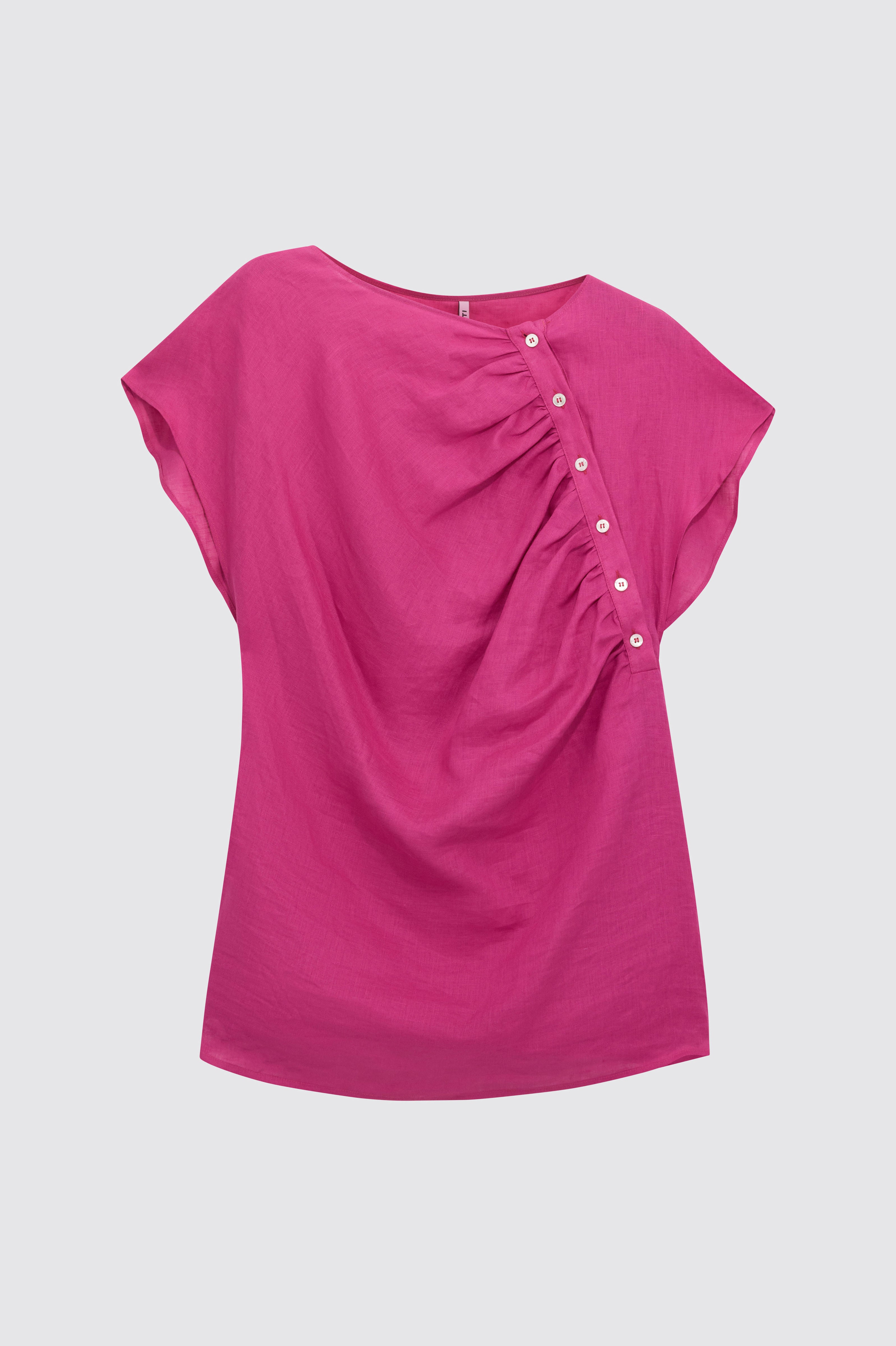 Liviana Conti Franny blouse lin blanc 40 drapée
