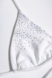 Oh Polly Swim Baie NS0957 haut de bikini triangle blanc strass