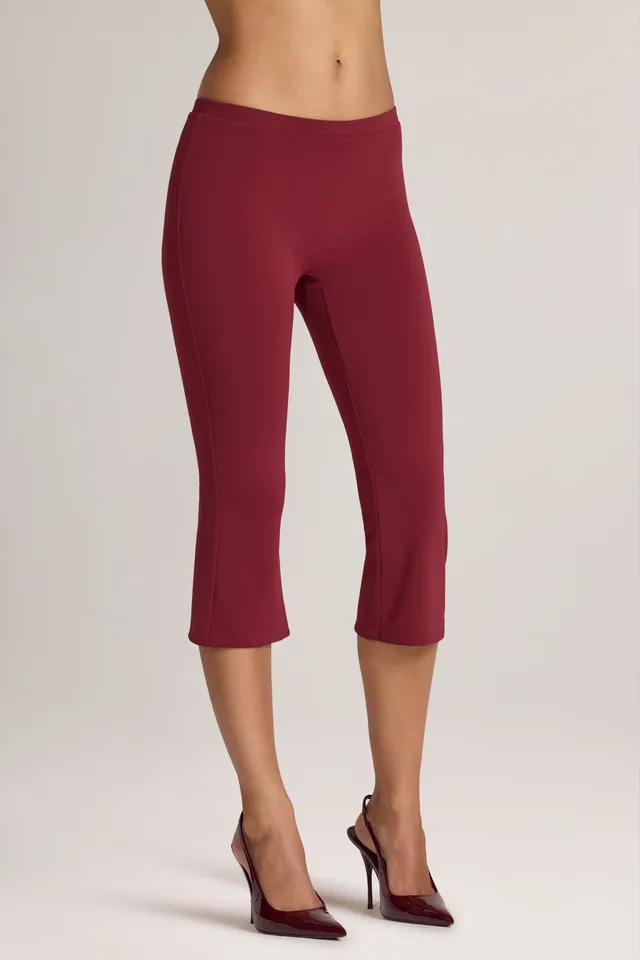 Oh Polly Geona pantalon capri ponte bordeaux stretch
