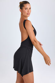 Oh Polly Shirin robe mini noire dos nu moulante