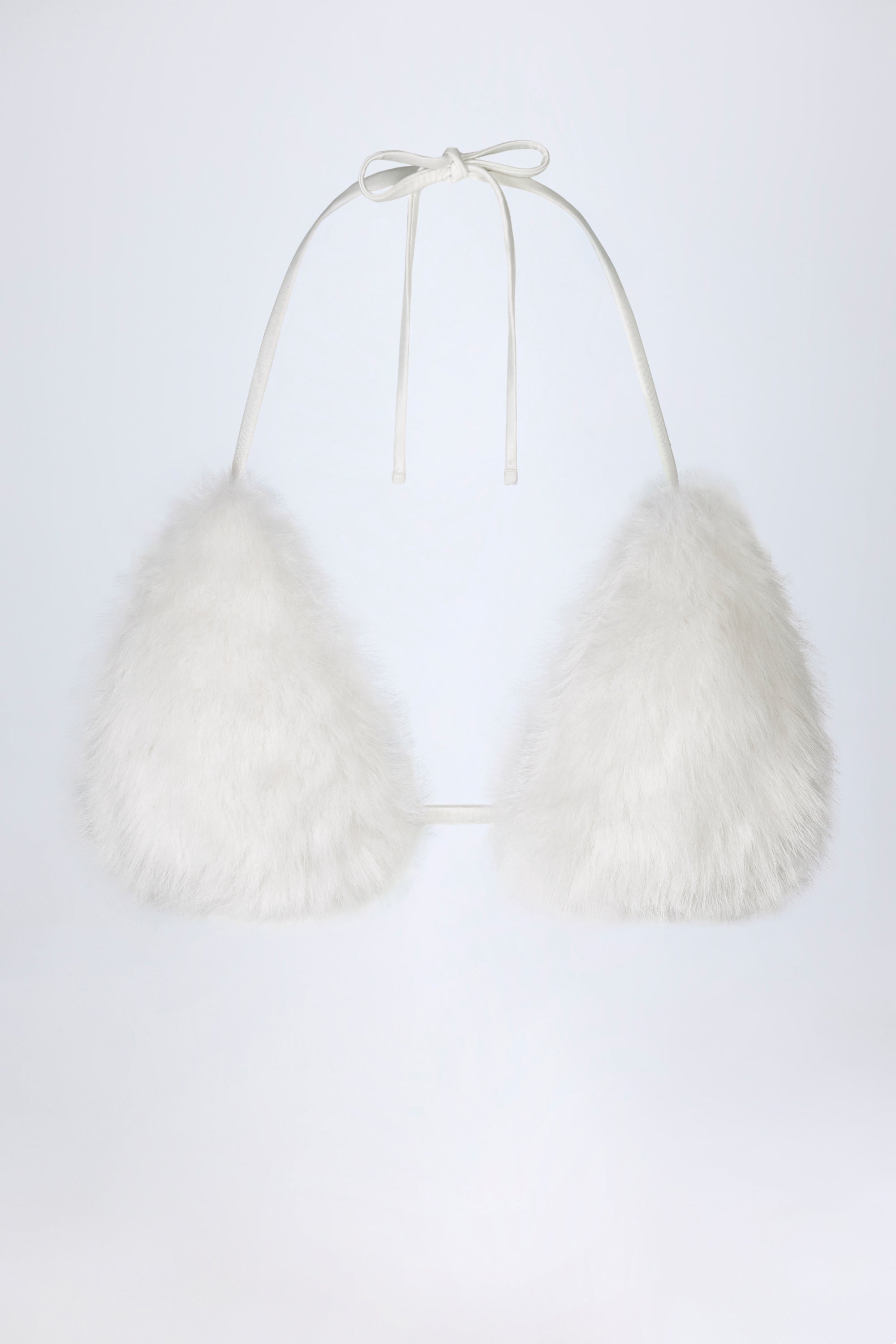 Oh Polly Riana Brassière Triangle Fausse Fourrure Blanche