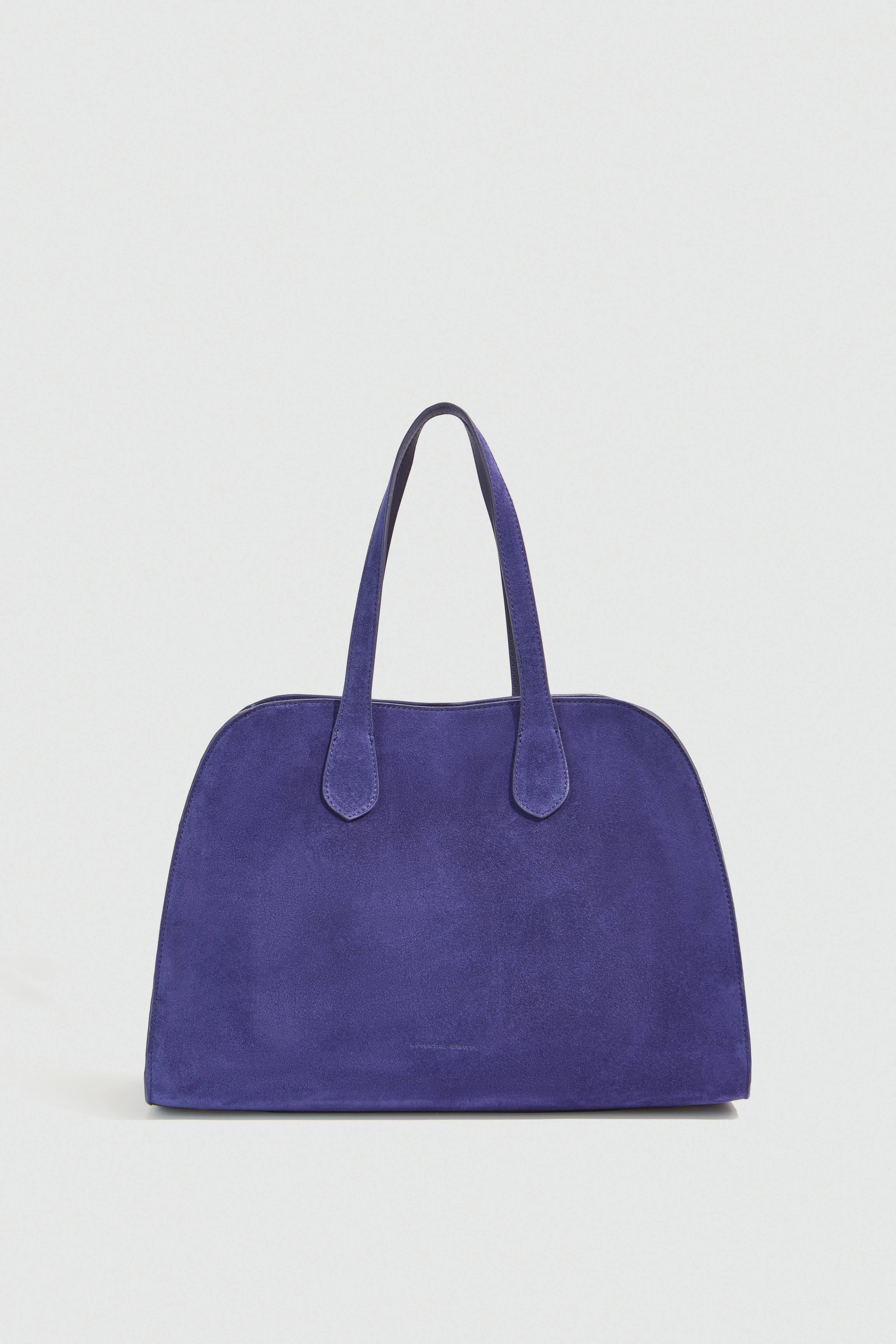 Liviana Conti Madison sac main veau suédé bleuette-marron