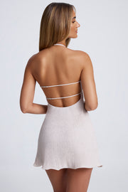 Oh Polly Evalina robe mini gris dos nu licou