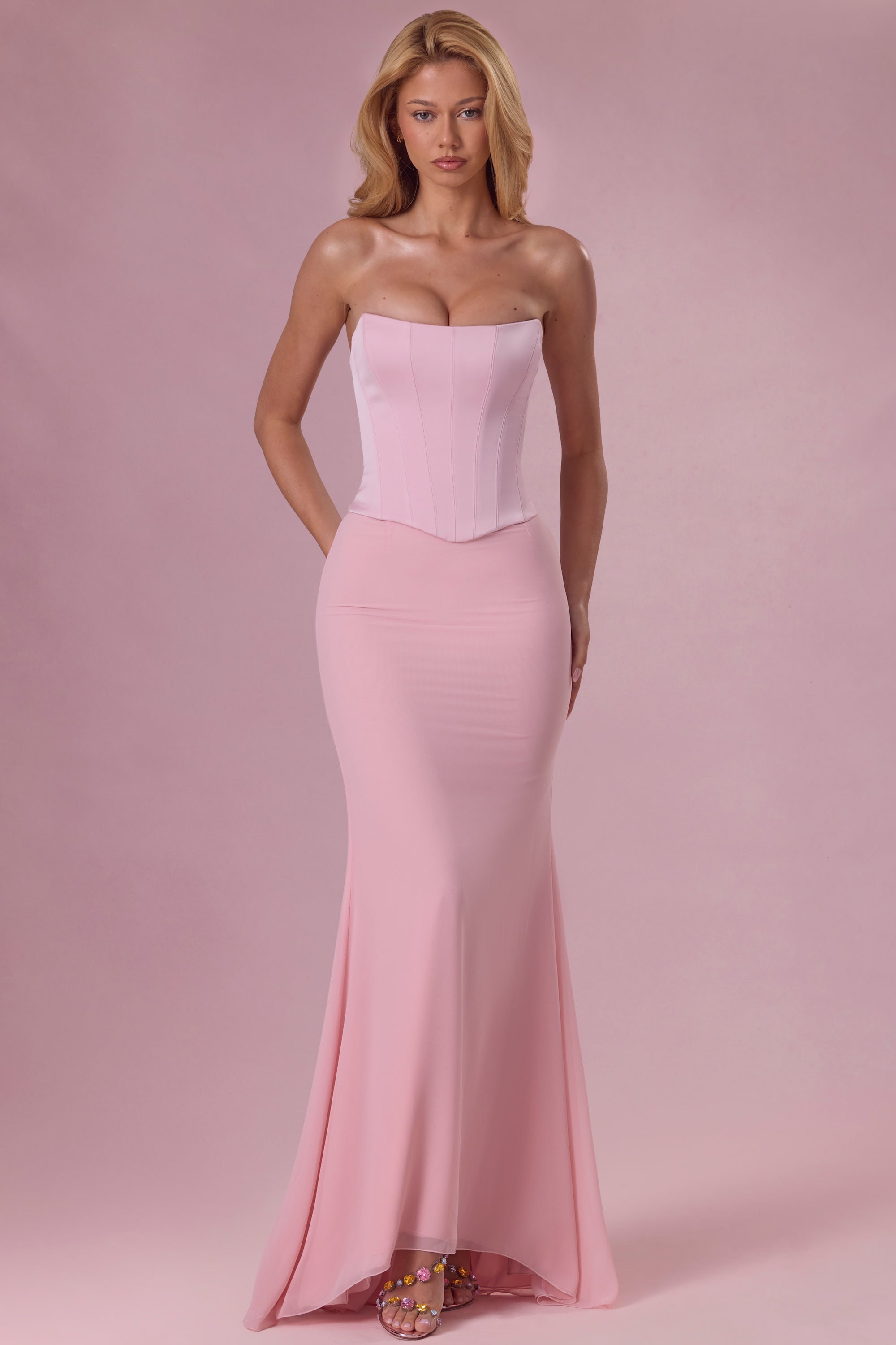 Oh Polly Avielle 15980 robe satin blush corset