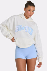 Oh Polly Oversized Applique Hoodie sweat femme écru coconut
