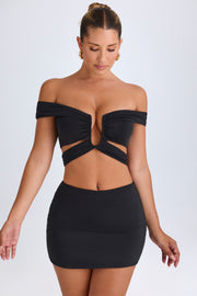 Oh Polly Nazli mini jupe noire jersey taille mi-haute