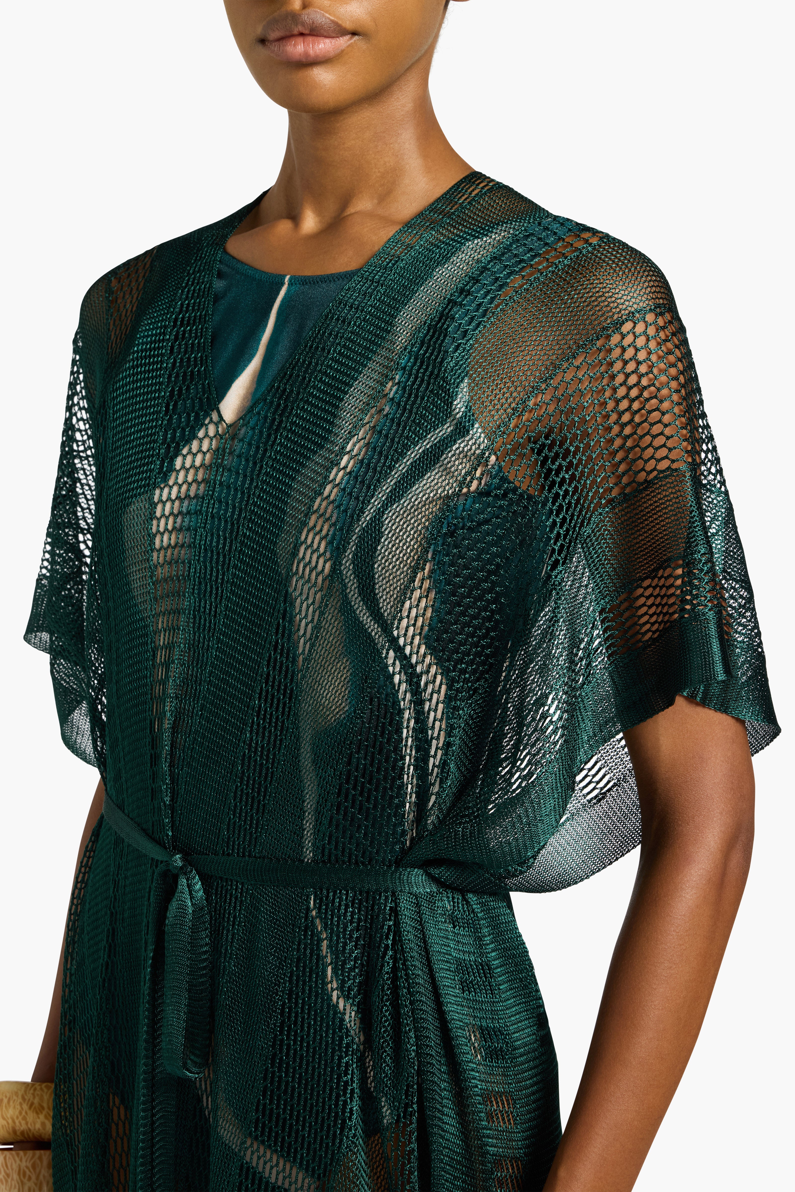 Liviana Conti Cintia caftan long Eucalipto maille