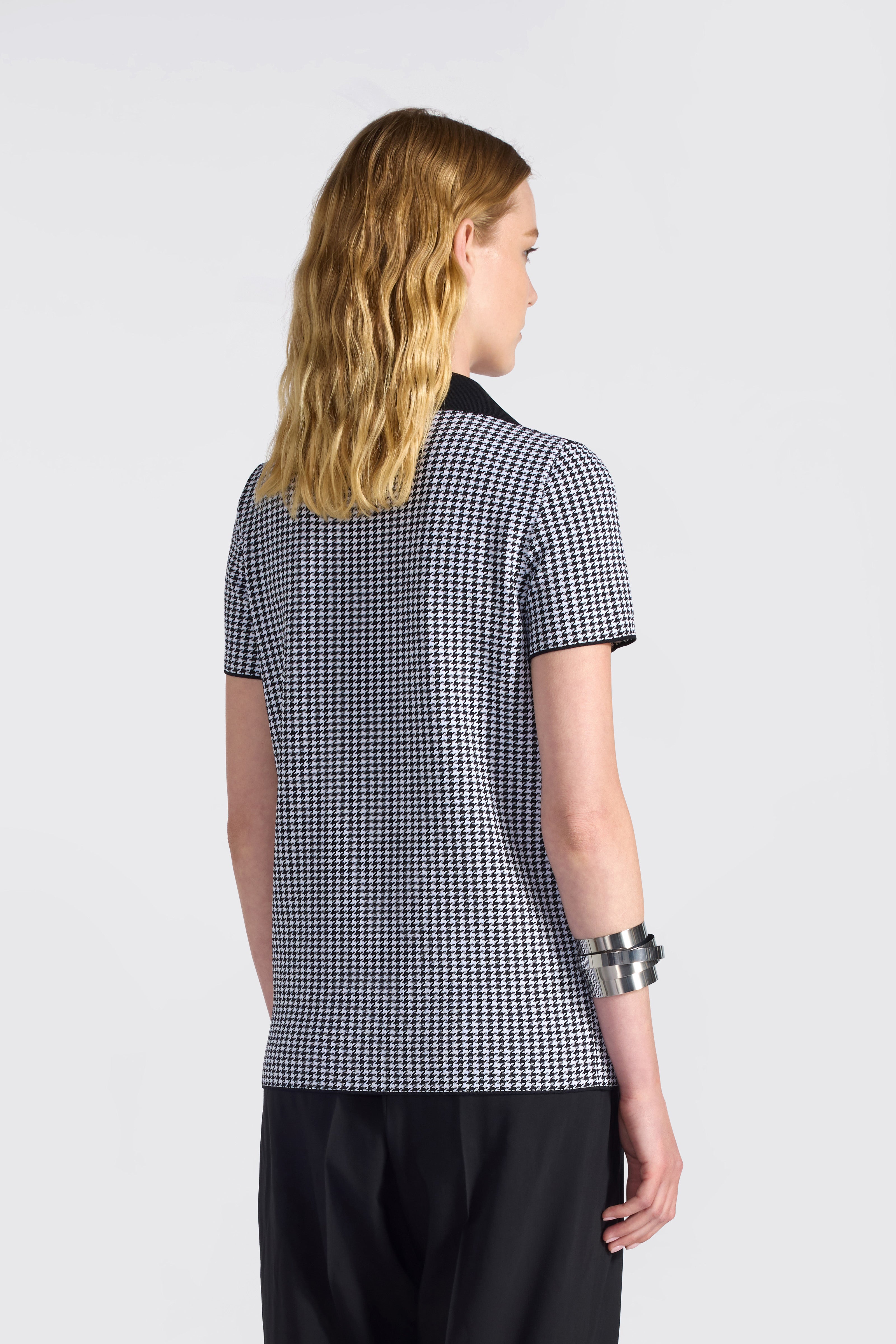 Liviana Conti Sasha polo pied-de-poule noir viscose