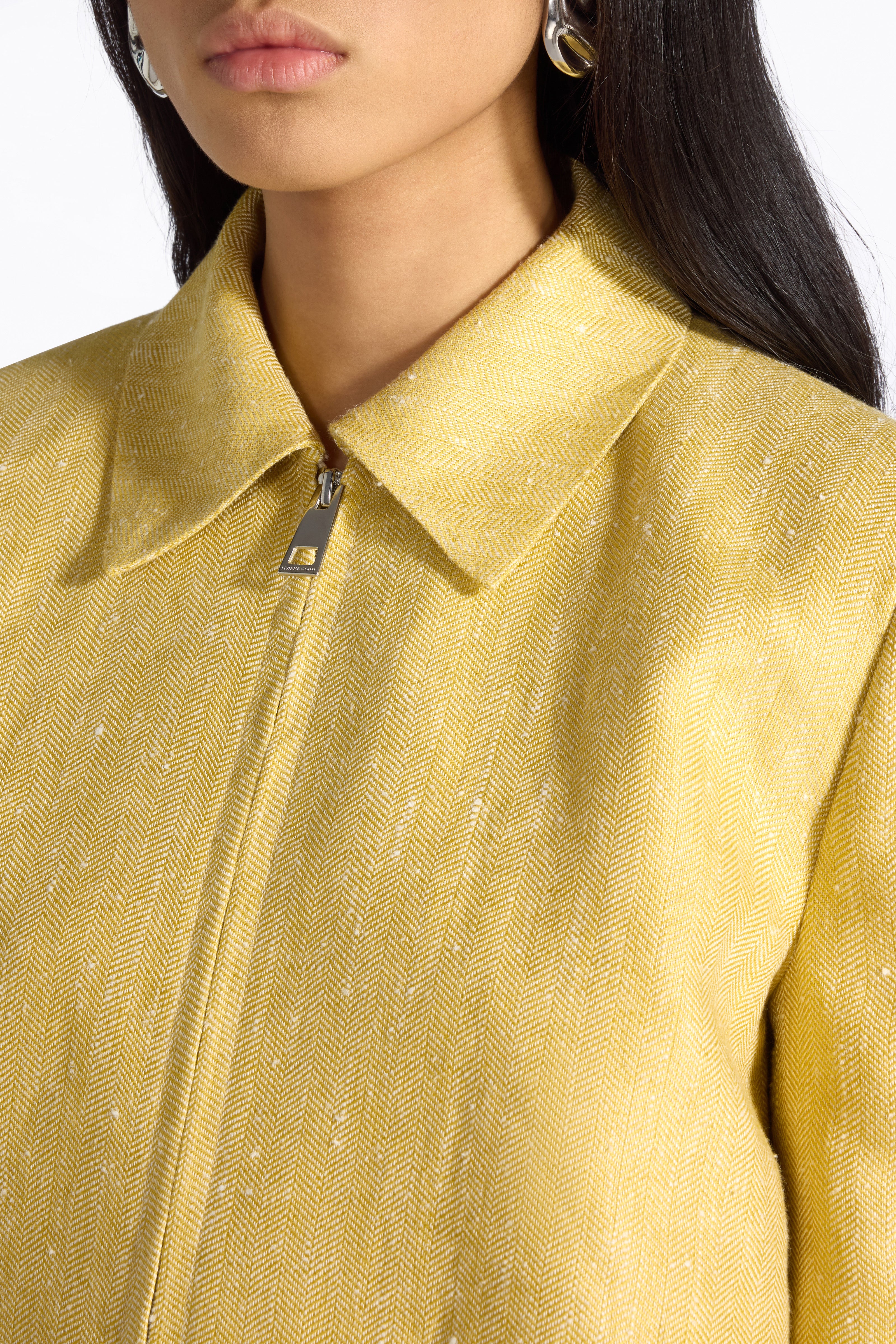 Liviana Conti Jacob veste soie lin sable crop