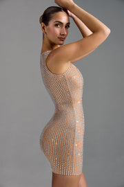 Oh Polly Sindre 10170 robe mini strass almond