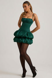 Oh Polly Clarice 12015 mini robe satin vert émeraude