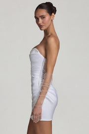 Oh Polly Tirza robe mini blanche corset satin