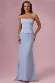 Oh Polly Avielle 15980 robe satin bleu ciel corset