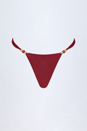 Oh Polly Swim Bermuda bas bikini cerise perles